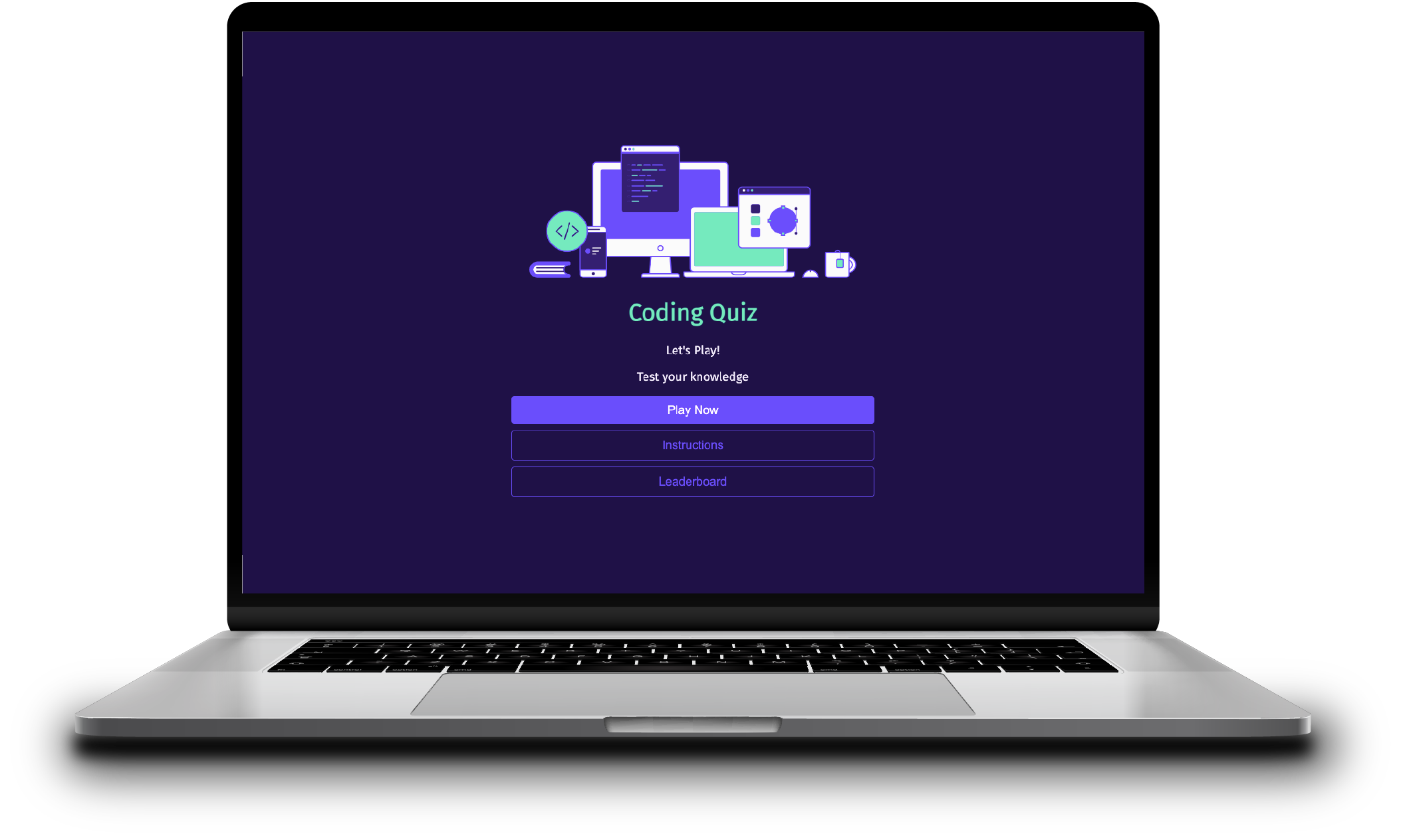 Laptop displaying the application