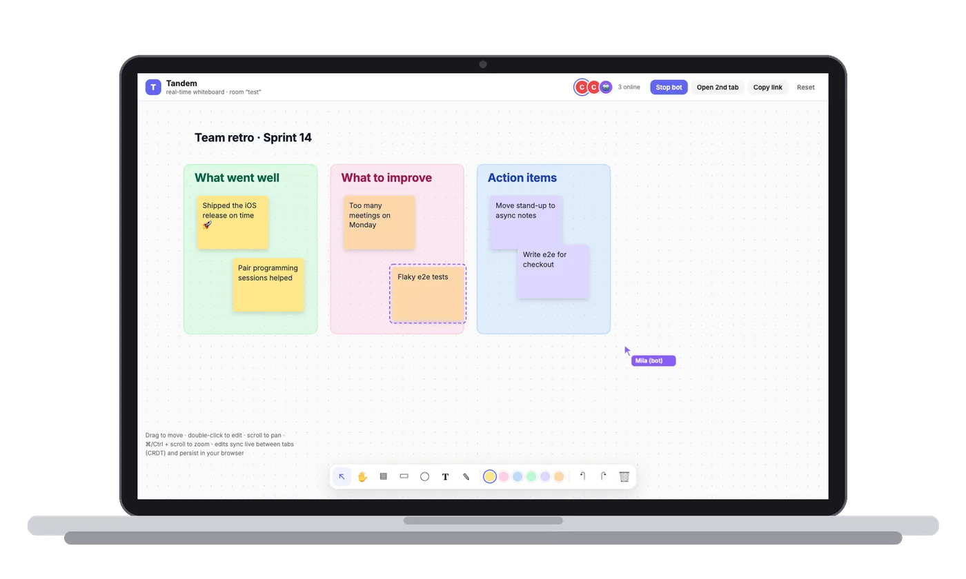 Tandem — Real-time collaborative whiteboard on CRDTs